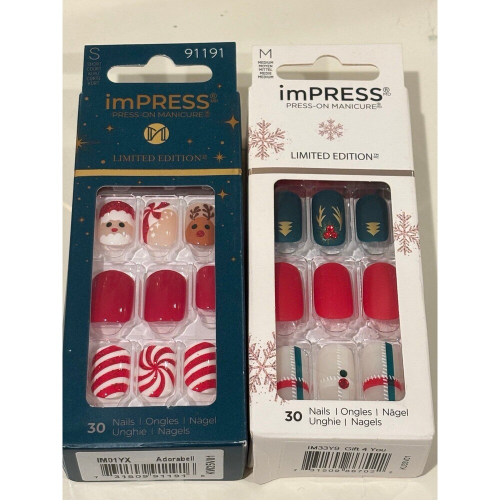 imPRESS The No Glue Mani Press-On Nails Limited Edition Christmas two sets